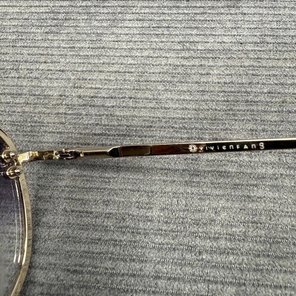 VIVIENFANG Oversized Aviator Sunglasses Gold Tone Metal Frame Gradient Lens Y2K - Picture 4 of 11